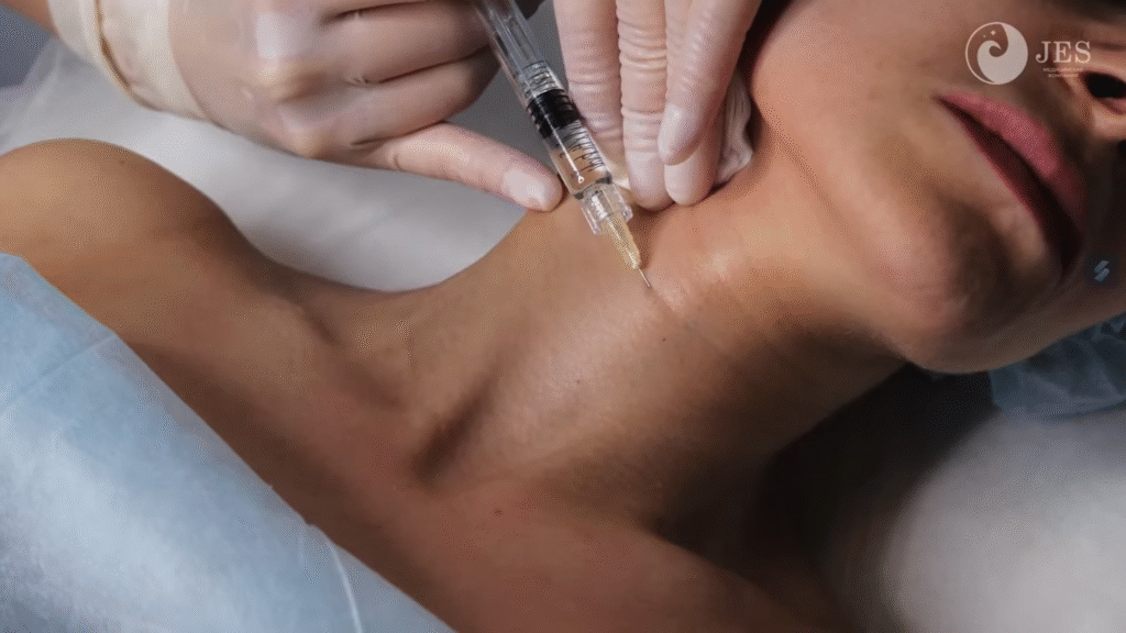 Trong điều trị trẻ hóa da, kỹ thuật tiêm Karisma an toàn được chứng minh qua ứng dụng kim 30G, nhấn mạnh tầm quan trọng của quy trình tiêm chuẩn mực dưới sự giám sát của chuyên gia da liễu.